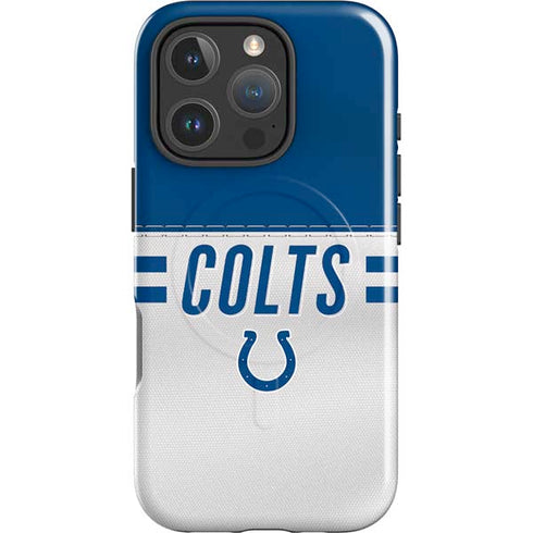 NFL Indianapolis Colts White Striped iPhone 16 Pro Magsafe Impact Case